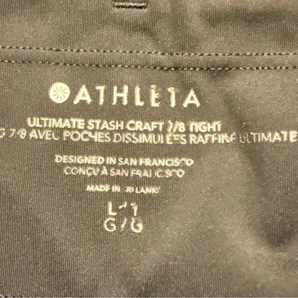 Athleta | Black Ultimate Stash Craft 7/8 Tight with Pockets | Sz L - Picture 6 of 8